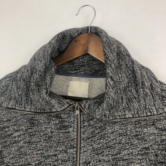 Levi's Women's Size Small Grey Full Zip Long Sleeve Knit Smocked Sweater Jacket - Picture 2 of 11